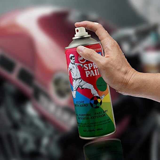 Abro SP-37 MULTIPURPOSE COLOUR SPRAY PAINT CAN FOR CARS AND BIKES (400ML, FRESH GREEN, 1 PC) - Image 4